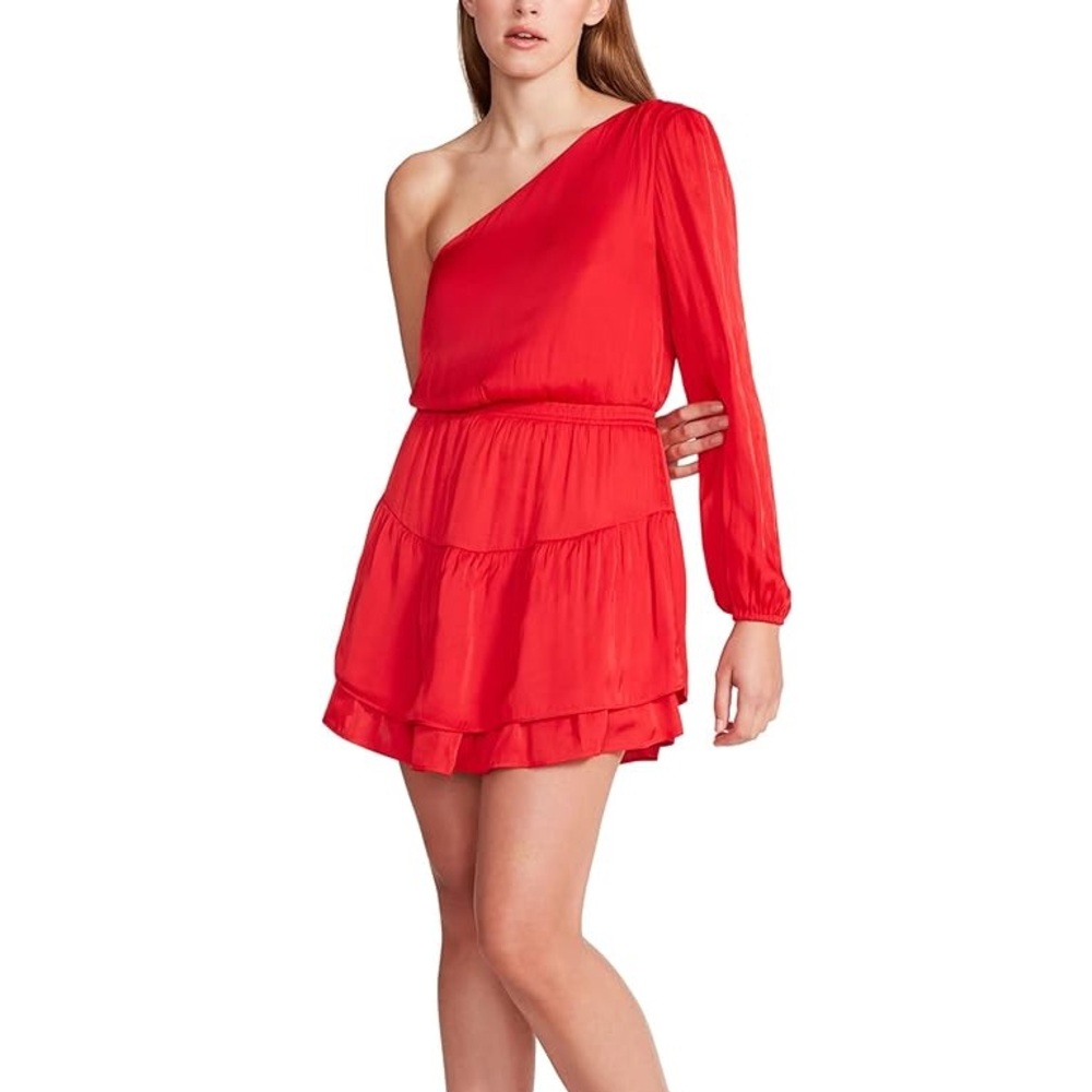 Steve Madden Red Zinnia One-Shoulder Cocktail Dress❤️